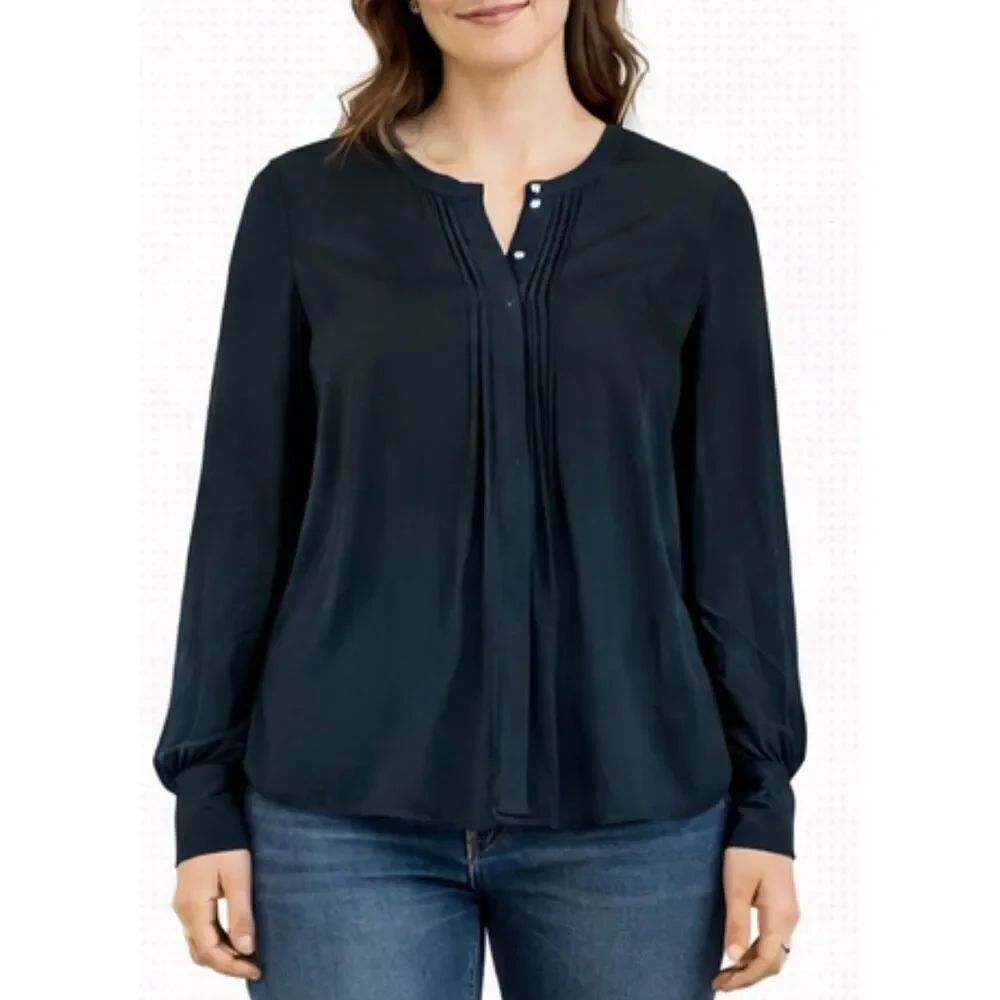 Banana republic 100% silk black blouse size xs